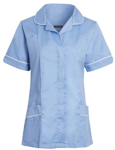 Shelikes Womens Healthcare Zip Collared Nurse Uniform - Sky Blue