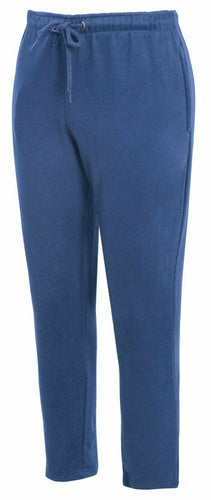 Mens Zip Pockets Open Hem Sweat Pants - Denim