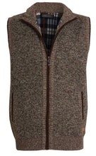 Load image into Gallery viewer, Mens Zip Up Knitted Bonded Fur Line Warm Sleeveless Vest - Brown
