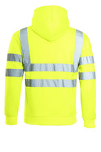 Load image into Gallery viewer, Mens 2 Tone No Zip Hi Vis Sweatshirt Tape Band Pull Over - Yellow Plain
