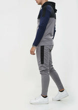 Load image into Gallery viewer, Mens Tracksuit Zip Up Hoodie Slim Fit Pants Set - Grey/Black/Navy
