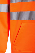 Load image into Gallery viewer, Mens 2 Tone No Zip Hi Vis Sweatshirt Tape Band Pull Over - Orange Plain
