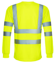 Load image into Gallery viewer, Hi Vis Viz Visibility Long Sleeve Round Neck T-Shirt Polo Safety Work Shirts - Yellow
