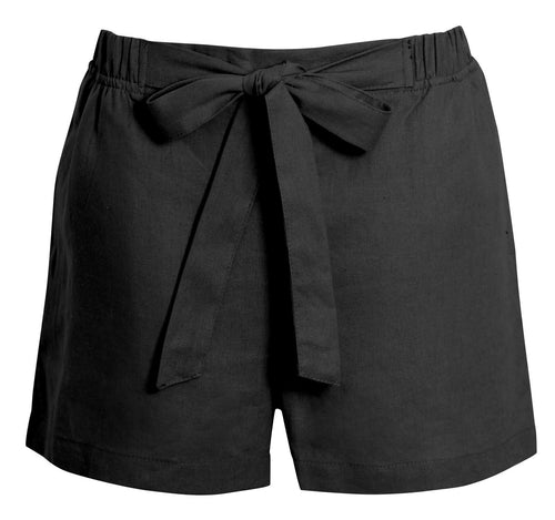 Womens High Waisted Summer Beach Casual Shorts - Black