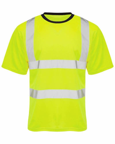Mens Hi Vis VIZ Visibility Polo Two Tone Workwear T-Shirt - Yellow(38)