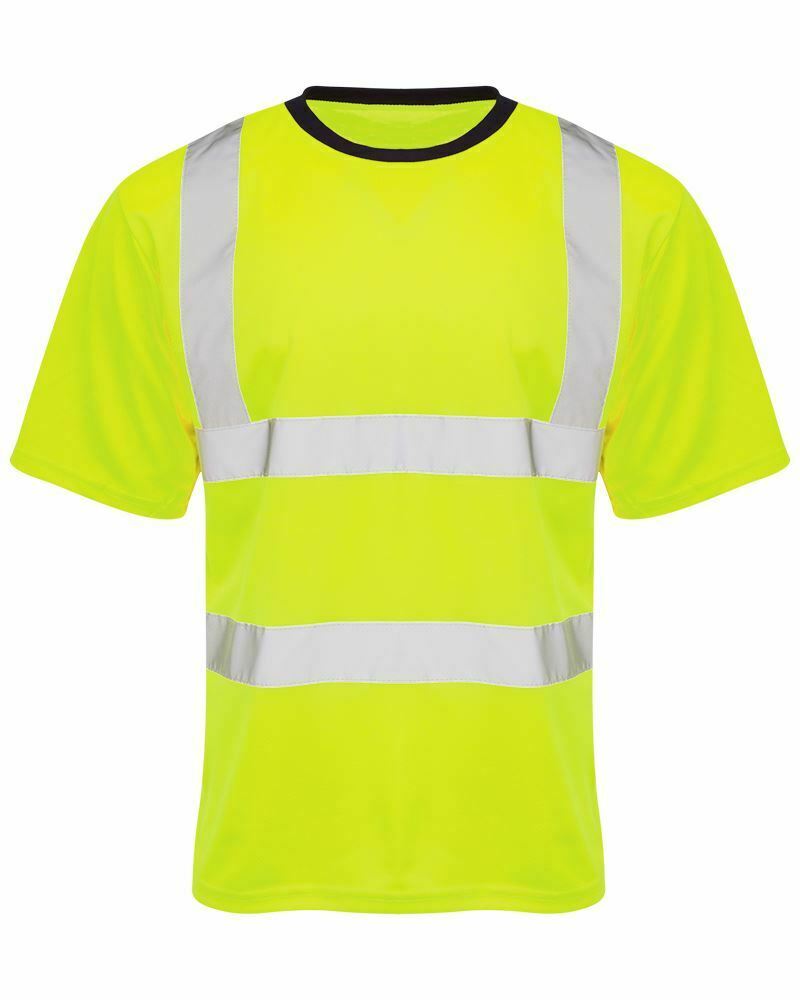 Mens Hi Vis VIZ Visibility Polo Two Tone Workwear T-Shirt - Yellow(38)