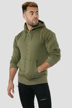 Load image into Gallery viewer, Mens Fleece Soft Lined Zipper Hoodie Sweatshirt - Khaki
