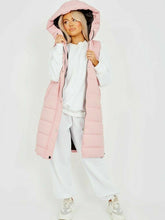 Load image into Gallery viewer, Womens Hooded Quilted Zip Up Gilet Waistcoat - Pink
