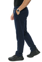 Load image into Gallery viewer, Mens Zip Pockets Open Hem Sweat Pants - Navy
