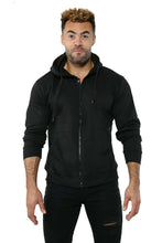 Load image into Gallery viewer, Mens Fleece Soft Lined Zipper Hoodie Sweatshirt - Black
