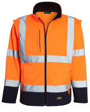 Load image into Gallery viewer, Hi Vis Viz Fleece Zipped Light Weight Two Tone Jacket - Orange/Navy (Detachable Sleeves)
