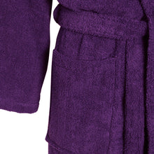 Load image into Gallery viewer, Unisex Luxury Egyptian Cotton Terry Towelling Gown - Purple ( Shawl Collar Bath Robe )
