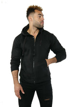 Load image into Gallery viewer, Mens Fleece Soft Lined Zipper Hoodie Sweatshirt - Black
