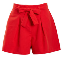 Load image into Gallery viewer, Ladies Mini Zip Pleated Casual Summer Shorts - Coral
