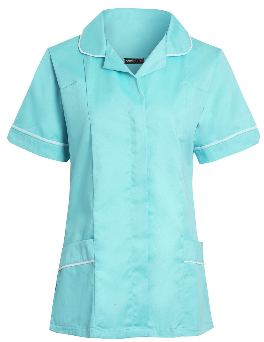 Shelikes Womens Healthcare Zip Collared Nurse Uniform - Mint