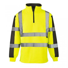 Load image into Gallery viewer, Hi Vis 2 Tone Safety Traffic Rugby Shirt Workwear - Yellow/Navy
