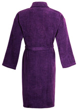 Load image into Gallery viewer, Unisex Luxury Egyptian Cotton Terry Towelling Gown - Purple ( Shawl Collar Bath Robe )
