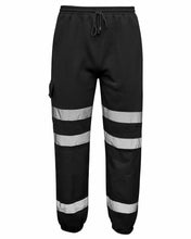 Load image into Gallery viewer, Mens Hi Vis Viz Combat Trousers Workwear Jogging Bottoms - Black
