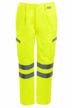 Load image into Gallery viewer, Mens Hi Vis Viz Workwear Safety Trousers Combat Bottoms - Yellow
