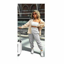 Load image into Gallery viewer, Womens Cuffed Lounge Wear Sweatpants - Grey
