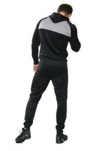 Load image into Gallery viewer, Mens Tracksuit Zip Up Hoodie Slim Fit Pants Set - Black/Grey (AV20-U)
