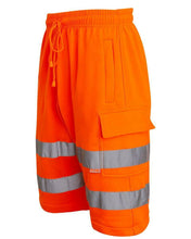 Load image into Gallery viewer, Mens Hi Visibility Combat Style Cargo Pocket Work Wear Shorts - Orange
