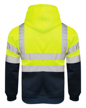 Load image into Gallery viewer, Mens 2 Tone No Zip Hi Vis Sweatshirt Tape Band Pull Over - Yellow
