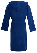 Load image into Gallery viewer, Unisex Luxury Egyptian Cotton Terry Towelling Gown - Royal Blue  ( Hooded Bath Robe )
