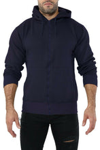 Load image into Gallery viewer, Mens Fleece Soft Lined Zipper Hoodie Sweatshirt - Navy
