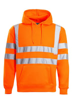 Load image into Gallery viewer, Mens 2 Tone No Zip Hi Vis Sweatshirt Tape Band Pull Over - Orange Plain
