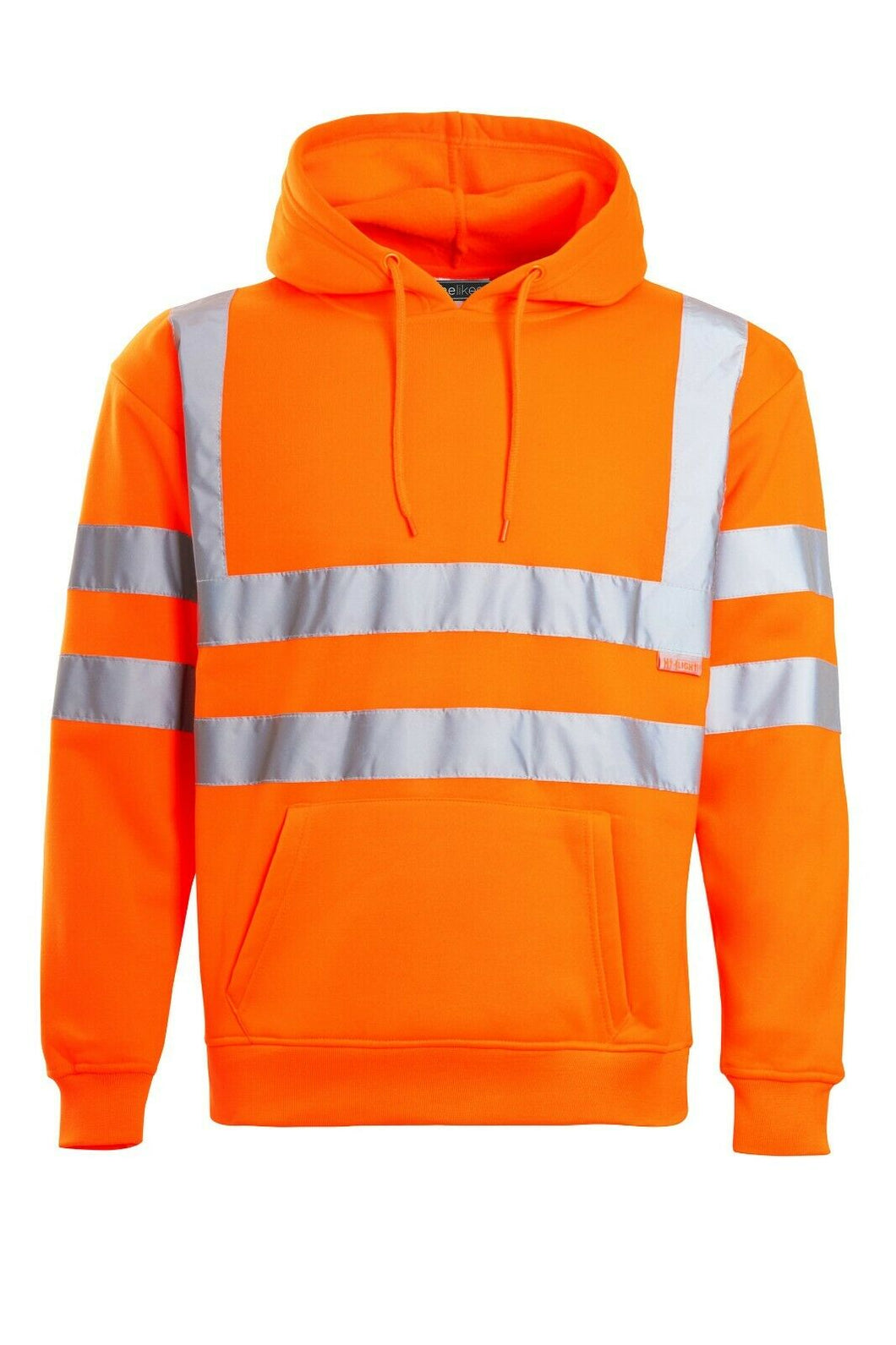 Mens 2 Tone No Zip Hi Vis Sweatshirt Tape Band Pull Over - Orange Plain