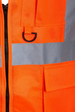 Load image into Gallery viewer, Hi Vis Waistcoat With Phone ID Pocket Key Holder  Vest - Orange
