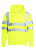 Load image into Gallery viewer, Mens 2 Tone No Zip Hi Vis Sweatshirt Tape Band Pull Over - Yellow Plain
