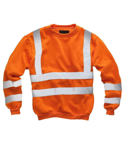 Mens  2 Tone Hi Vis Security Sweatshirt Pull Over - Orange
