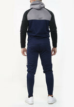 Load image into Gallery viewer, Mens Tracksuit Zip Up Hoodie Slim Fit Pants Set - Navy/Grey/Black
