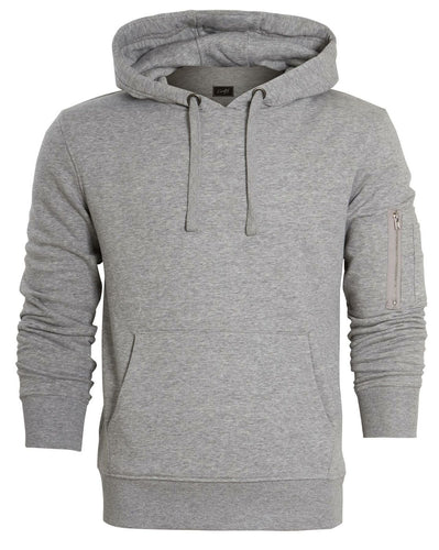 Kraftd Mens Classic Plain Hooded Sweatshirt - Light Grey