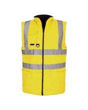 Load image into Gallery viewer, Hi Vis Viz Body Warmer Reversible Gilet Sleeveless Waistcoat - Yellow
