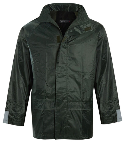 Mens Waterproof Hooded Mac Trench Short Jacket - Olive Short Jacket