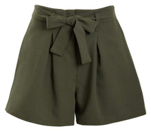 Load image into Gallery viewer, Ladies Mini Zip Pleated Casual Summer Shorts - Khaki
