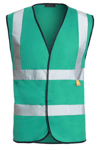 Hi Vis High Visibility Waistcoat Vest 2 Band - Green