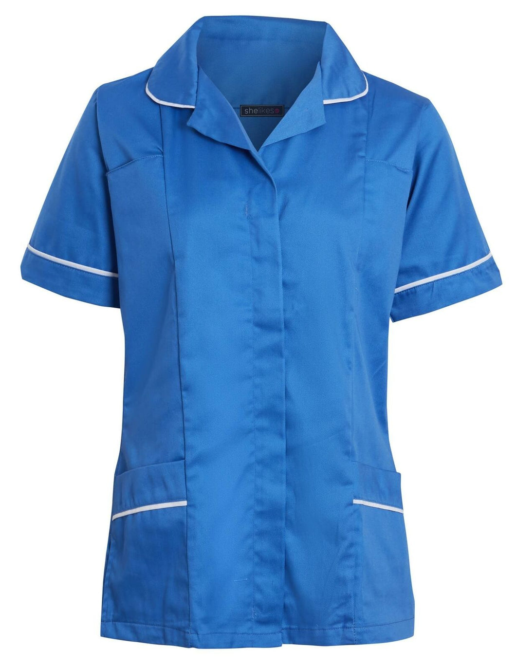 Shelikes Womens Healthcare Zip Collared Nurse Uniform - Royal