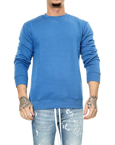 Mens Plain Casual Leisure Top Pullover - Royal
