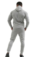 Load image into Gallery viewer, Mens Slim Fit Exercise Gym Jogging Casual Zip Up Tracksuit - Grey
