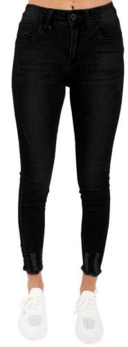 Shelikes Ladies Stretch Slim Fit Plus Size Denim Jeans - Black
